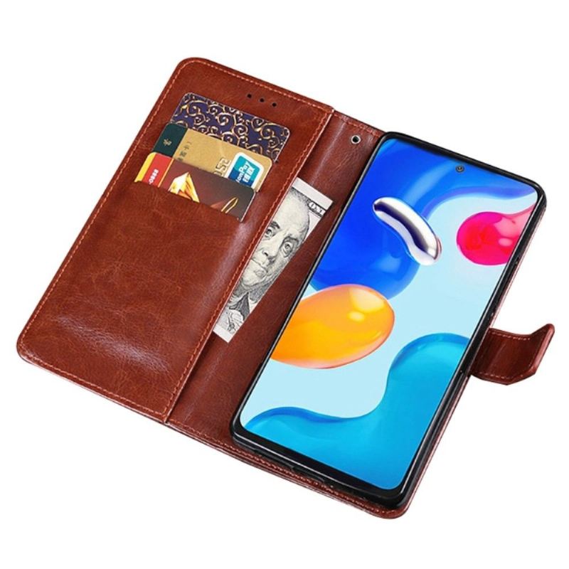 Flip Case Für Xiaomi Redmi Note 11 / Note 11S Flip Case Idewei Folio Lederoptik