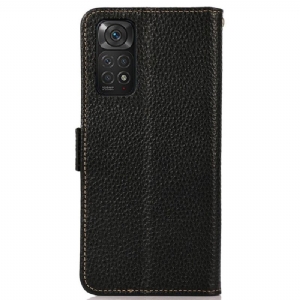 Flip Case Für Xiaomi Redmi Note 11 / Note 11S Khazneh Erstes Genarbtes Leder