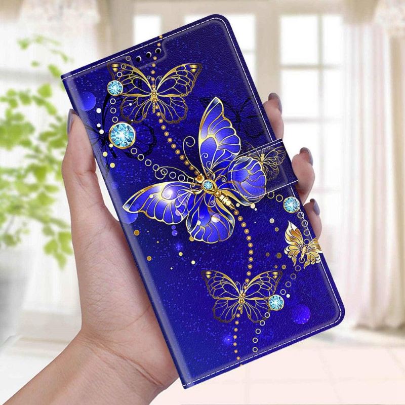 Flip Case Für Xiaomi Redmi Note 11 / Note 11S Lila Schmetterling