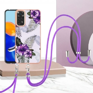 Handyhülle Für Xiaomi Redmi Note 11 / Note 11S Mit Kordel Exotische Blumen