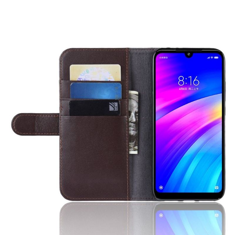 Case Für Xiaomi Redmi 7 Anti-Sturz Kartenetui Aus Premium-leder – Braun