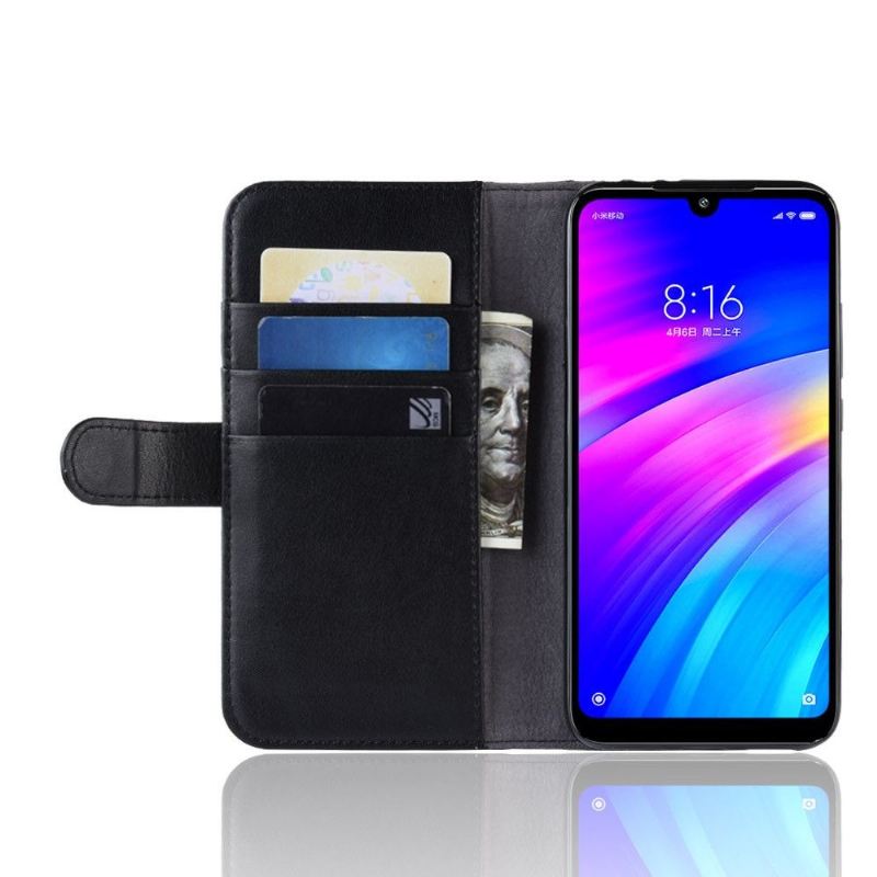 Case Für Xiaomi Redmi 7 Kartenetui Aus Premium-leder – Schwarz