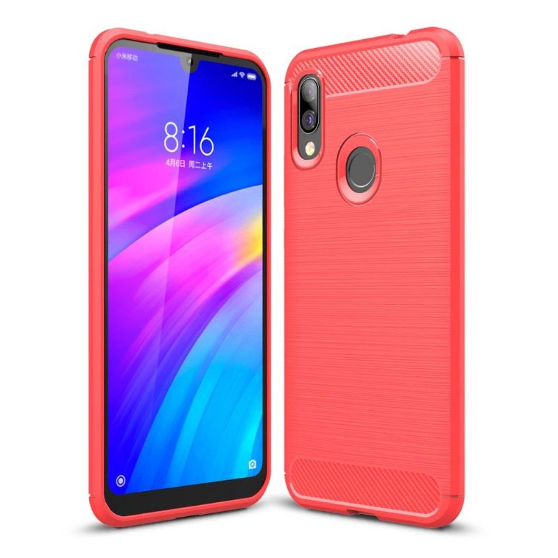 Hülle Für Xiaomi Redmi 7 Karbongebürstetes Gel