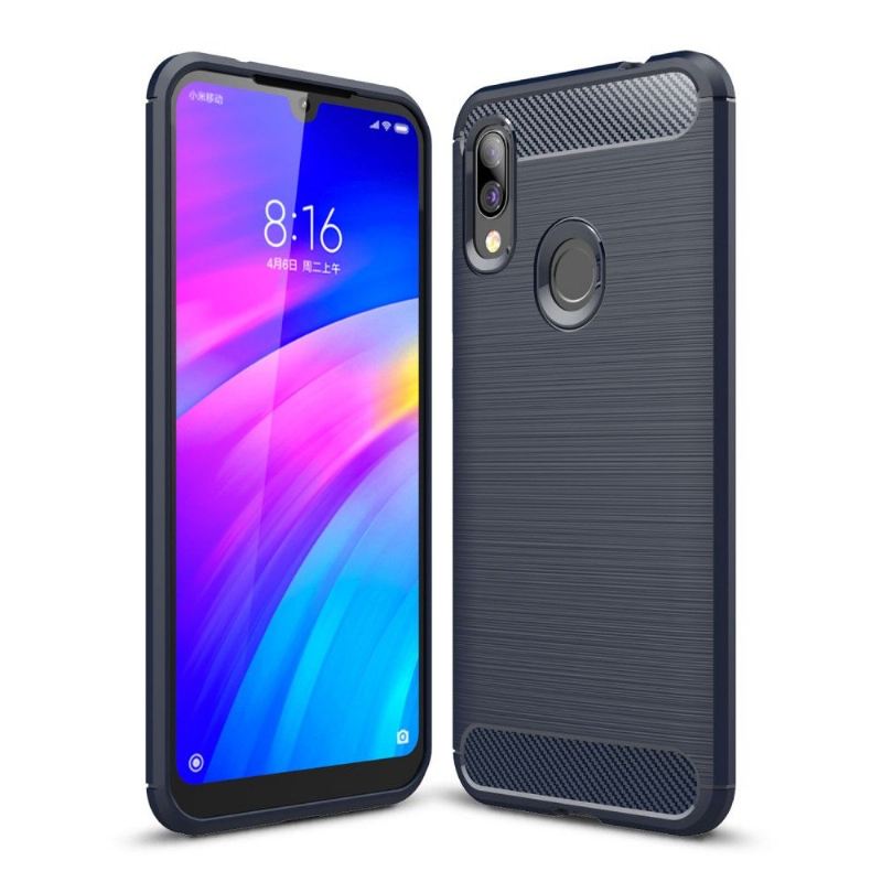 Hülle Für Xiaomi Redmi 7 Karbongebürstetes Gel