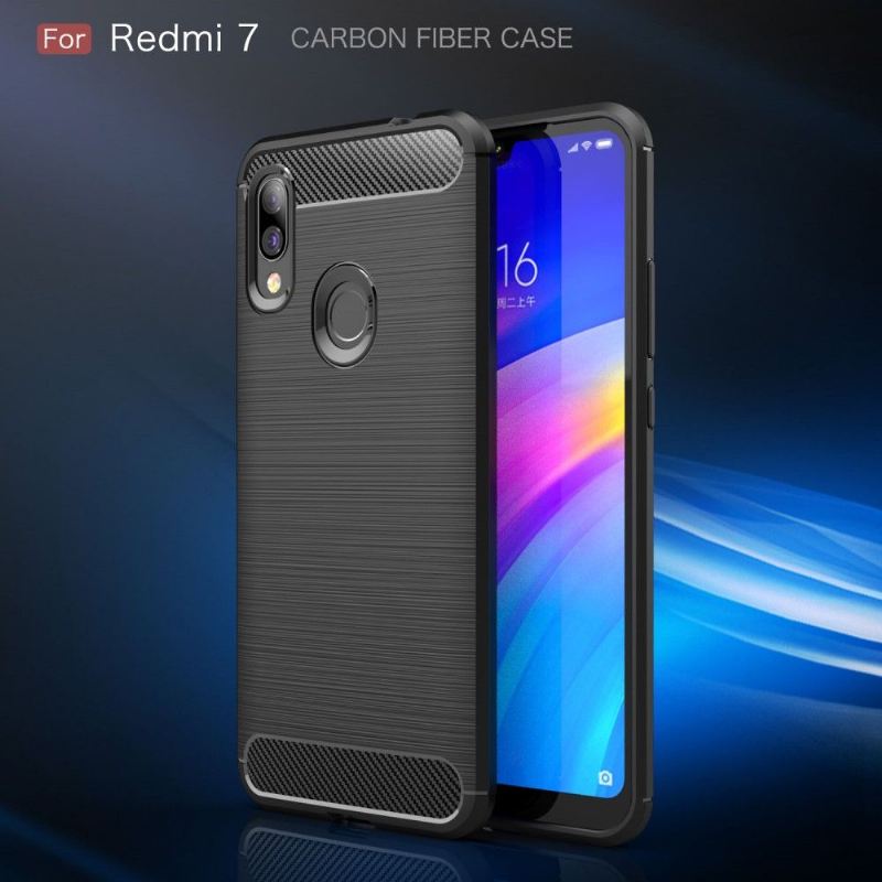 Hülle Für Xiaomi Redmi 7 Karbongebürstetes Gel