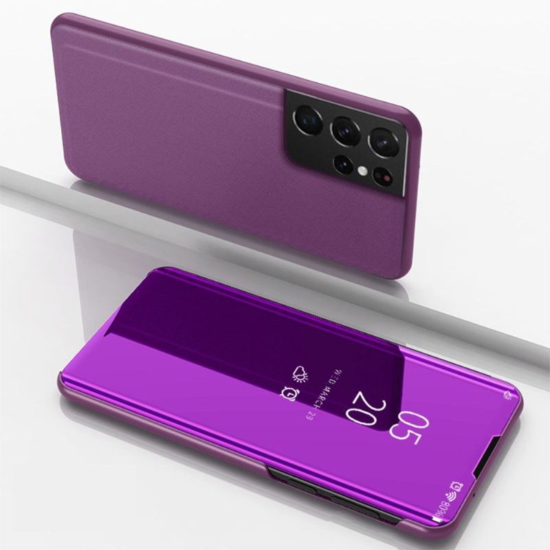 Handyhülle Für Samsung Galaxy S21 Ultra 5G Flip Case Spiegeleffekt