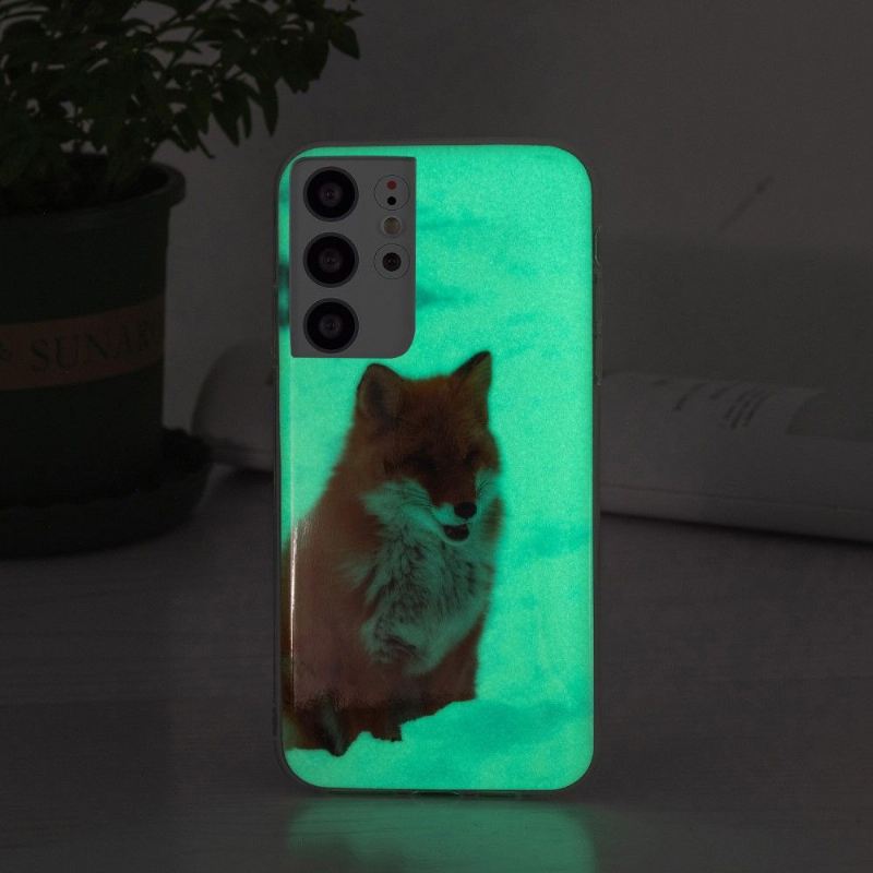 Hülle Für Samsung Galaxy S21 Ultra 5G Fluoreszierender Rotfuchs