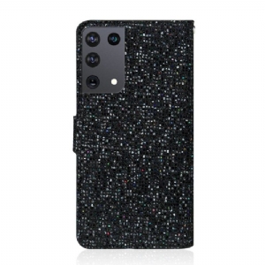 Lederhüllen Für Samsung Galaxy S21 Ultra 5G Schutzhülle Glitter-kartenhalter