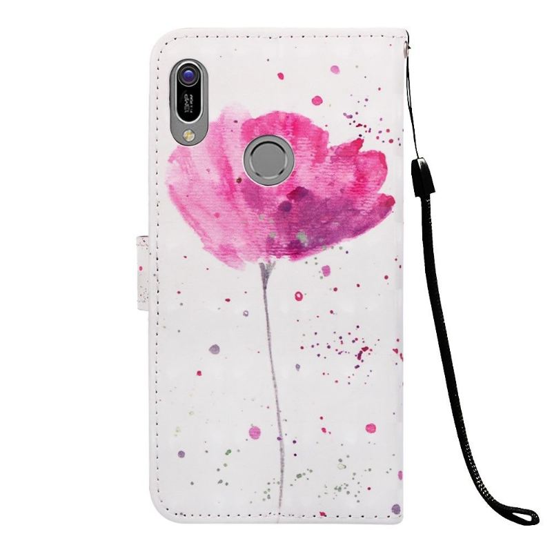 Flip Case Für Huawei Y6 2019 Mit Kordel Rosa Blume