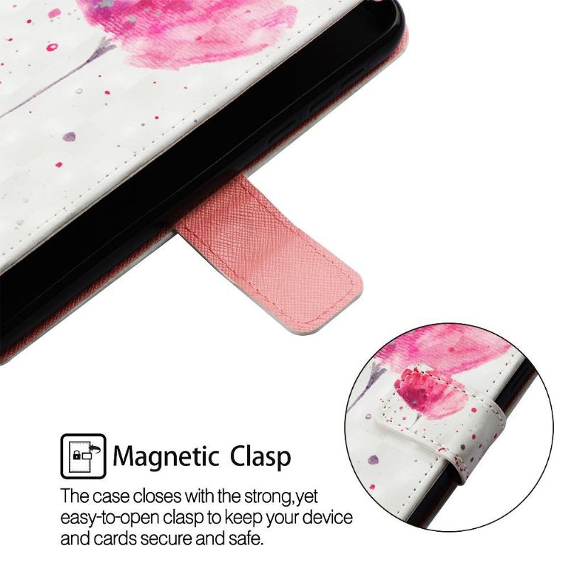 Flip Case Für Huawei Y6 2019 Mit Kordel Rosa Blume