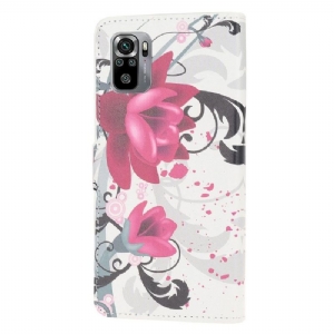 Flip Case Für Xiaomi Redmi Note 10 Lotusblumen