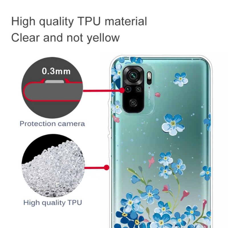 Handyhülle Für Xiaomi Redmi Note 10 Blaue Blumen