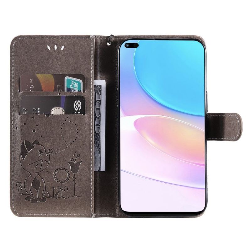 Flip Case Für Honor 50 Lite / Huawei Nova 8i Katzenabbildung