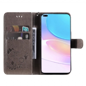 Flip Case Für Honor 50 Lite / Huawei Nova 8i Katzenabbildung