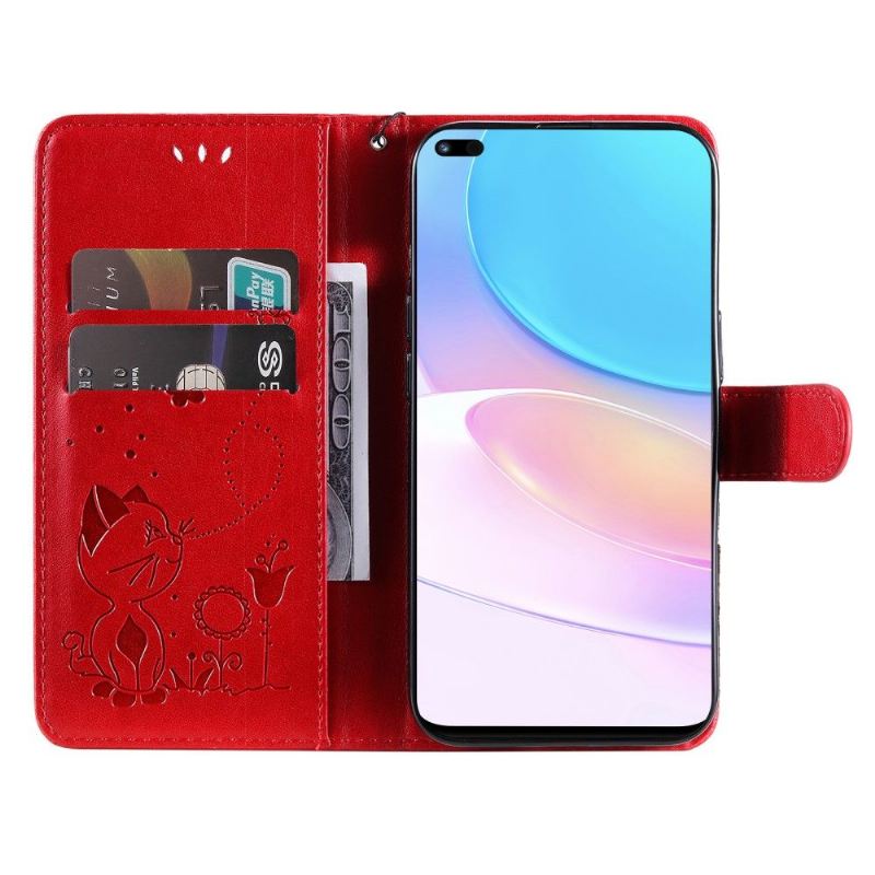 Flip Case Für Honor 50 Lite / Huawei Nova 8i Katzenabbildung