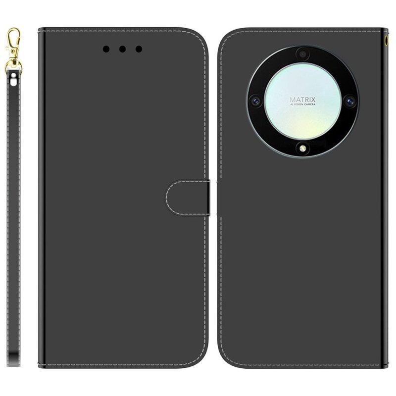 Flip Case Für Honor Magic 5 Lite Spiegel Und Schlüsselband