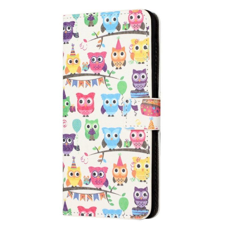 Flip Case Für Samsung Galaxy A14 / A14 5G Eulenstamm