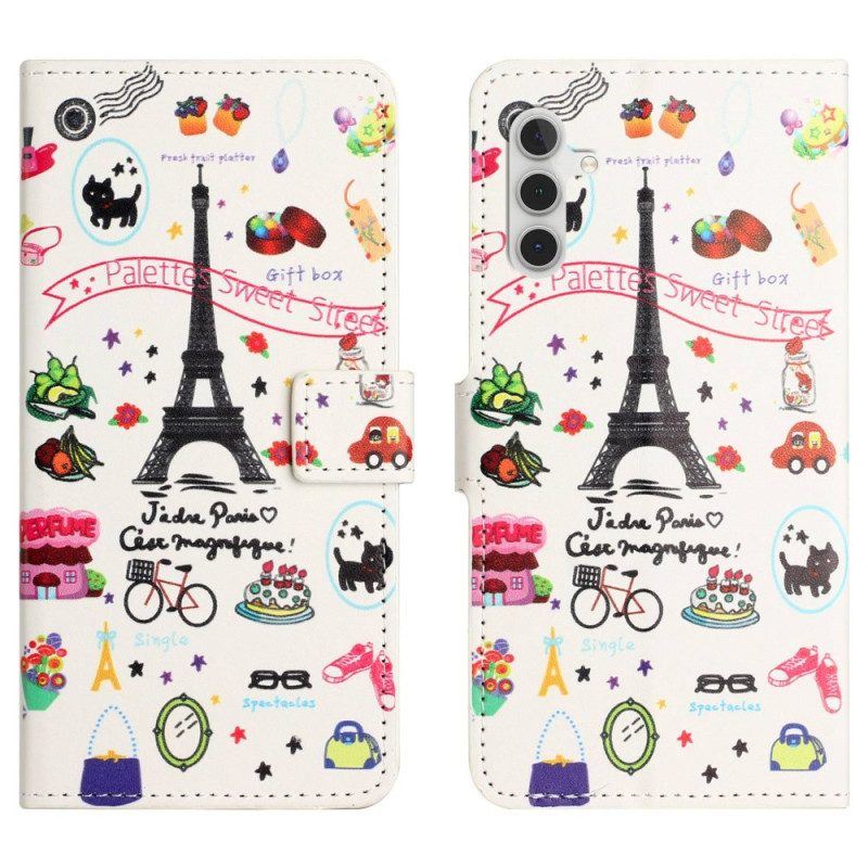 Flip Case Für Samsung Galaxy A14 / A14 5G Ich Liebe Paris