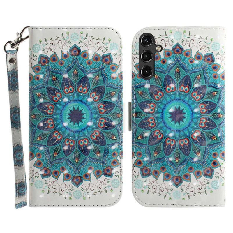 Flip Case Für Samsung Galaxy A14 / A14 5G Mit Kordel Riemchen-mandala