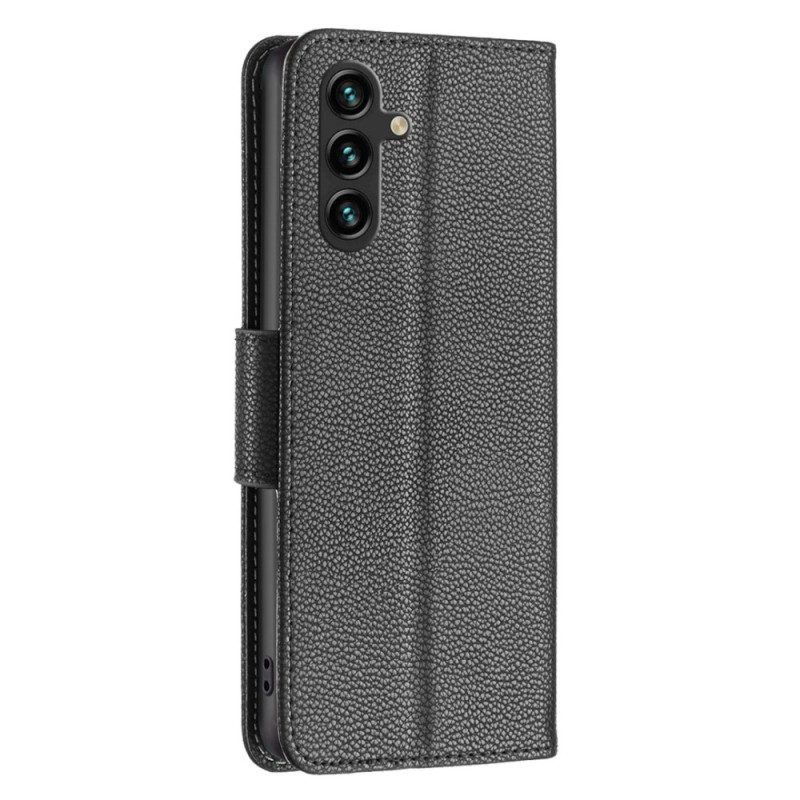 Flip Case Für Samsung Galaxy A14 / A14 5G Mit Kordel Schräger Riemenverschluss