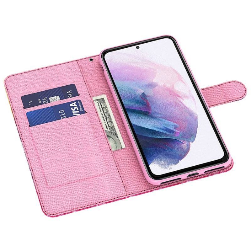 Flip Case Für Samsung Galaxy A14 / A14 5G Roter Baum