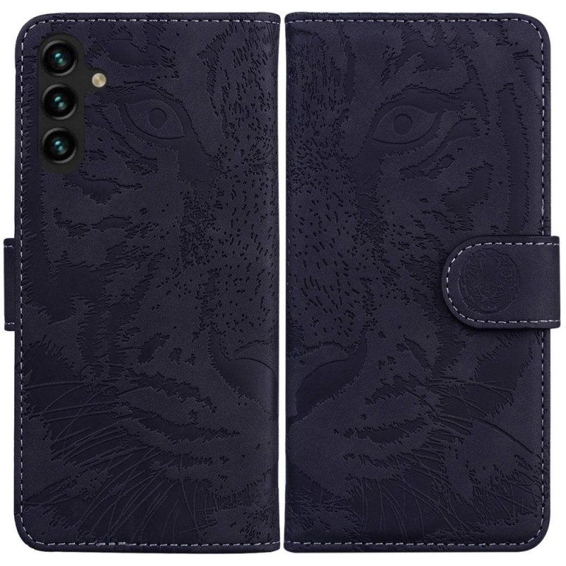 Flip Case Für Samsung Galaxy A14 / A14 5G Tigerdruck