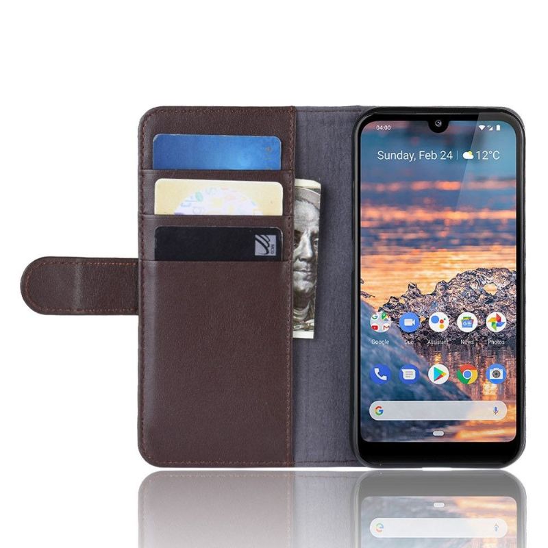 Case Für Nokia 4.2 Geldbörse Premium-leder - Braun