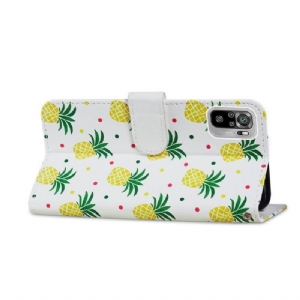 Lederhüllen für Xiaomi Redmi Note 10 / Note 10s Case Ananas