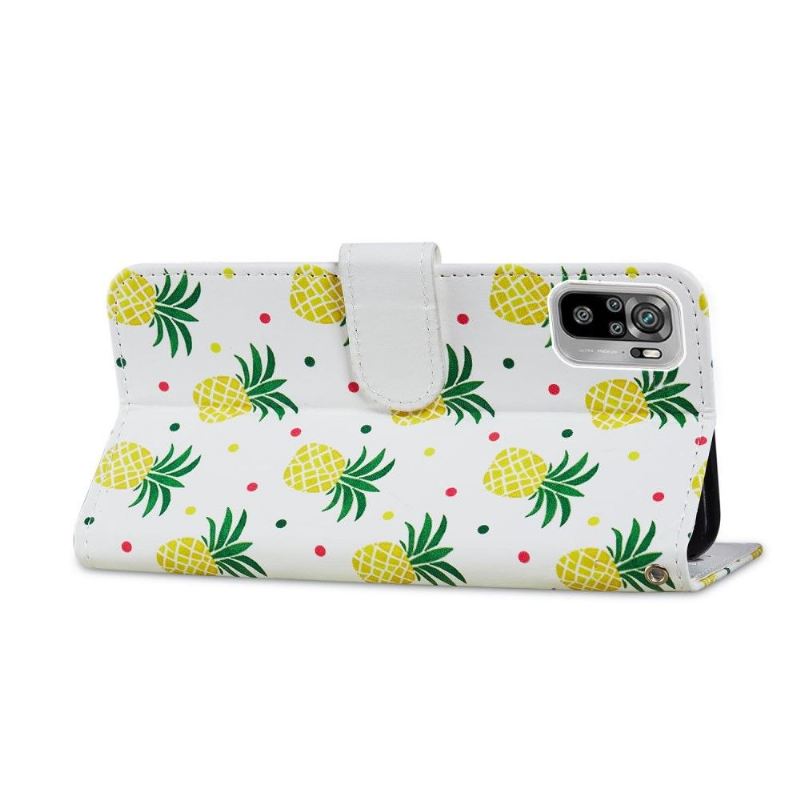 Lederhüllen für Xiaomi Redmi Note 10 / Note 10s Case Ananas