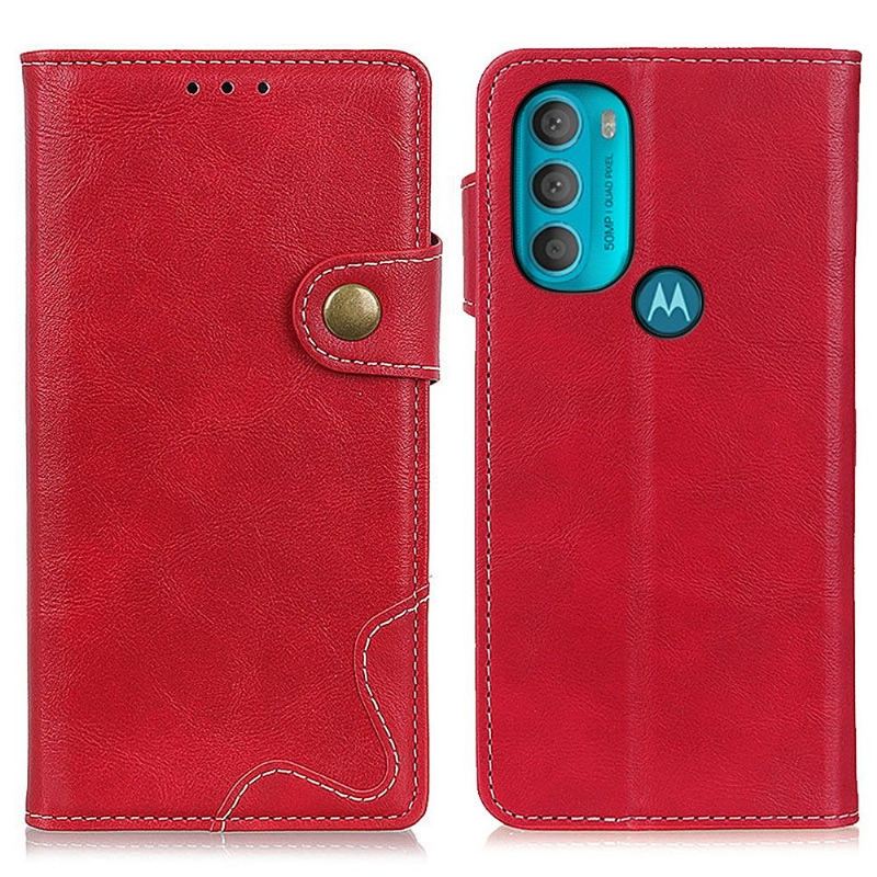 Flip Case Für Motorola Moto G71 5G Freiliegende Nähte In S-form