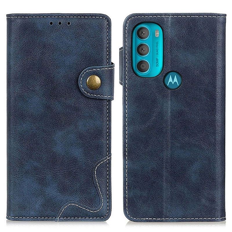 Flip Case Für Motorola Moto G71 5G Freiliegende Nähte In S-form