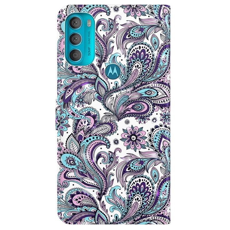 Flip Case Für Motorola Moto G71 5G Paisley-blume