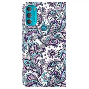 Flip Case Für Motorola Moto G71 5G Paisley-blume