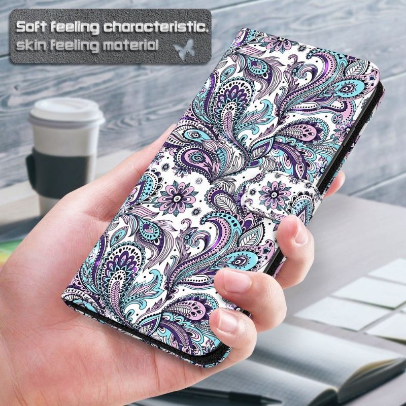 Flip Case Für Motorola Moto G71 5G Paisley-blume