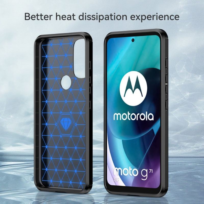 Hülle Für Motorola Moto G71 5G Silikon Gebürsteter Effekt