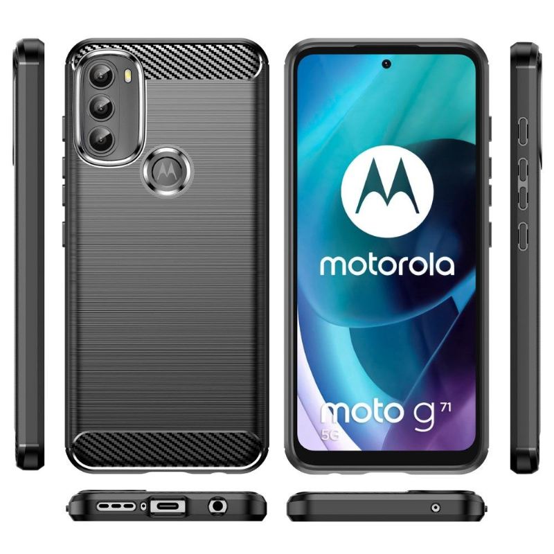 Hülle Für Motorola Moto G71 5G Silikon Gebürsteter Effekt