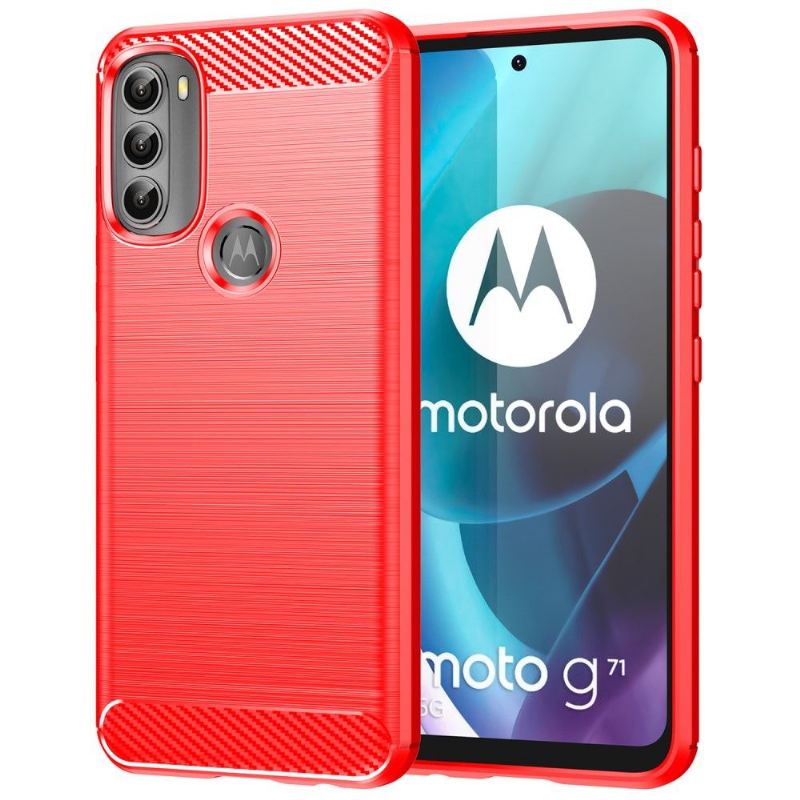 Hülle Für Motorola Moto G71 5G Silikon Gebürsteter Effekt