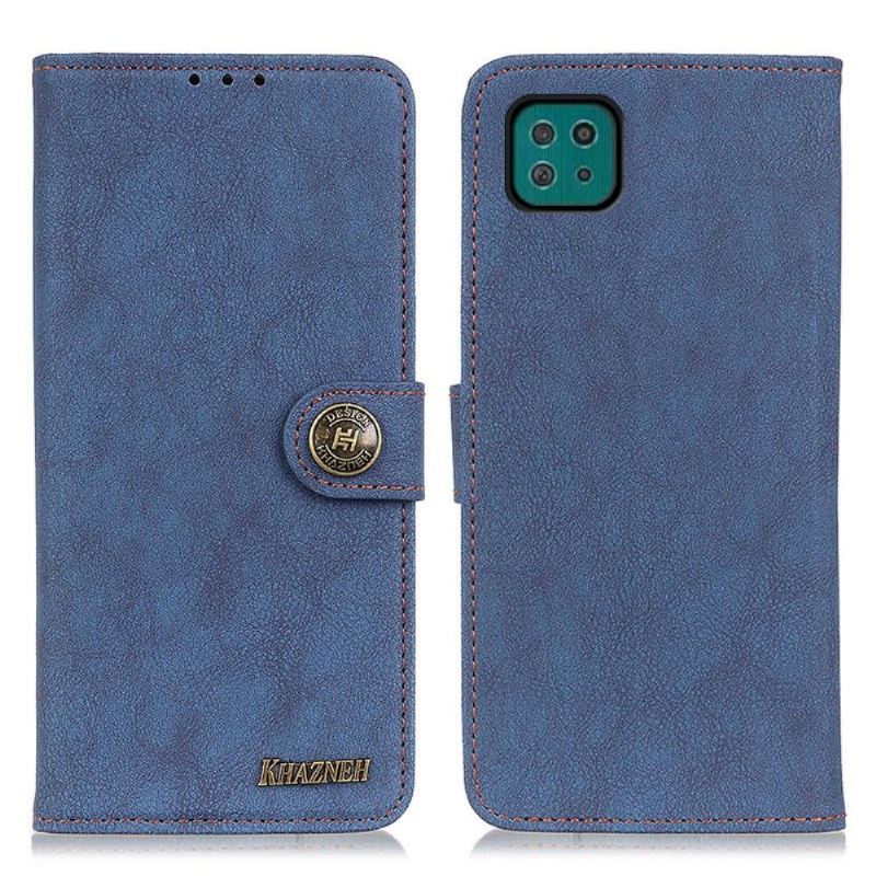 Flip Case Für Samsung Galaxy A22 5G Khazneh Retro-ledereffekt