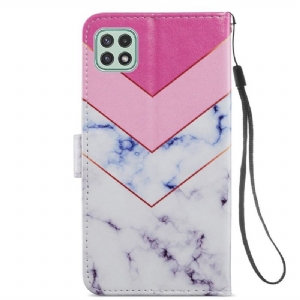 Flip Case Für Samsung Galaxy A22 5G Marmorgeometrie