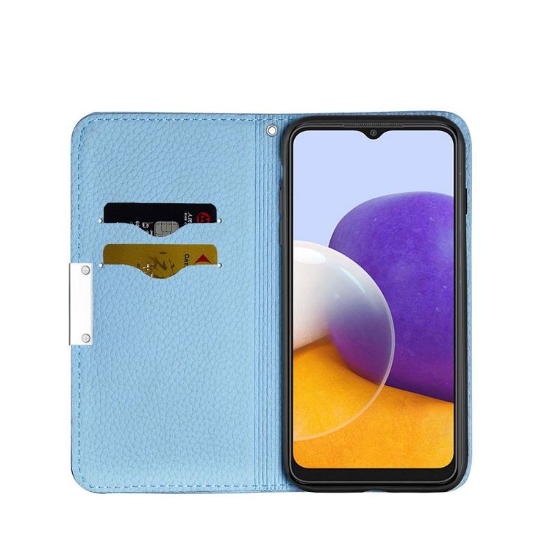 Flip Case Für Samsung Galaxy A22 5G Flip Case Überschlag Aus Genarbtem Kunstleder