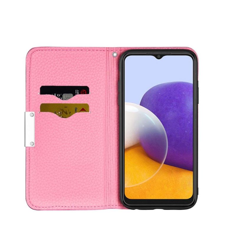 Flip Case Für Samsung Galaxy A22 5G Flip Case Überschlag Aus Genarbtem Kunstleder