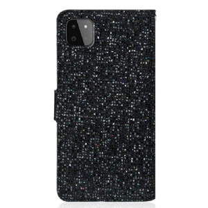 Lederhüllen Für Samsung Galaxy A22 5G Schutzhülle Glitter-kartenhalter