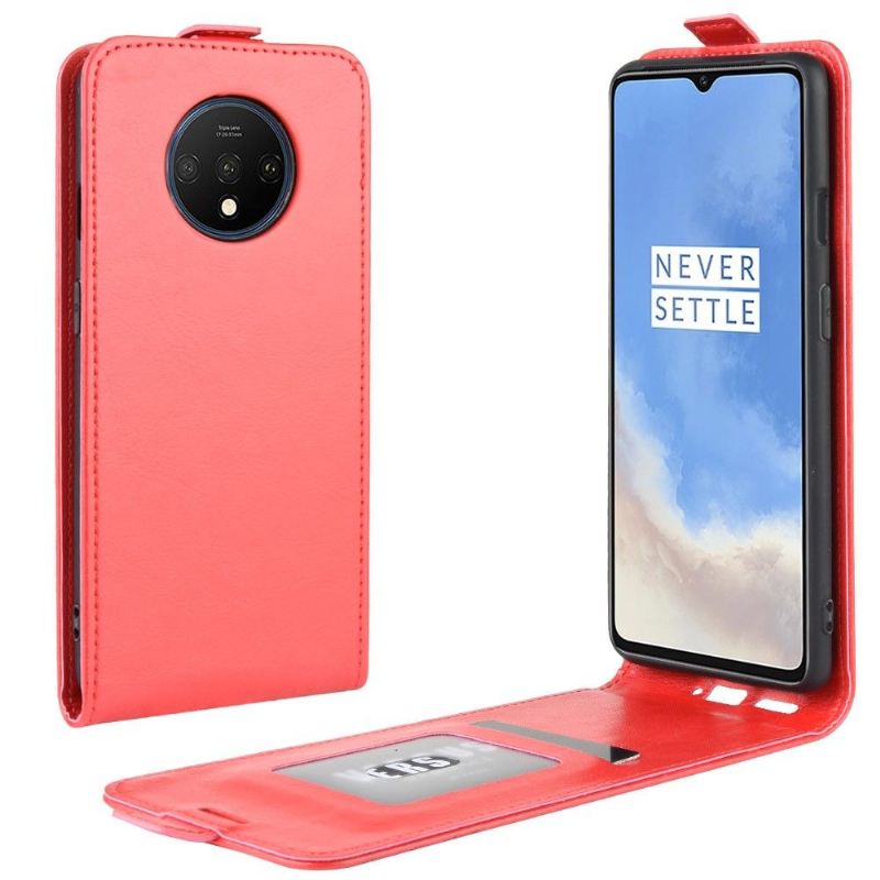 Lederhüllen Für OnePlus 7T Flip Case Vertikales Kunstleder