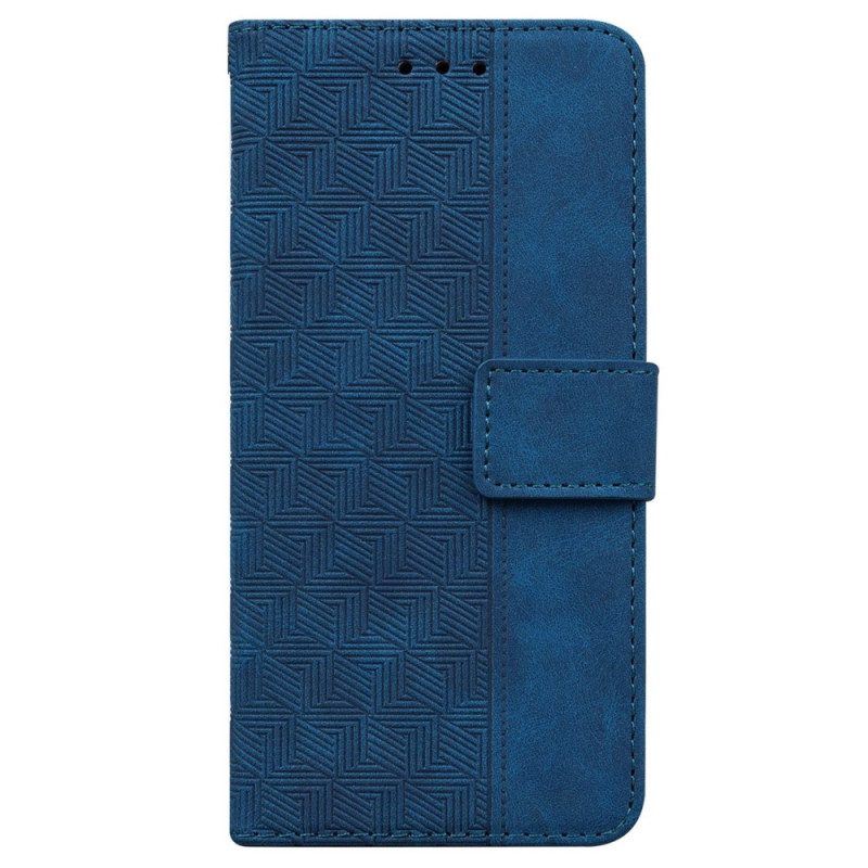 Flip Case Für Xiaomi 13 Mit Kordel Riemchenmuster