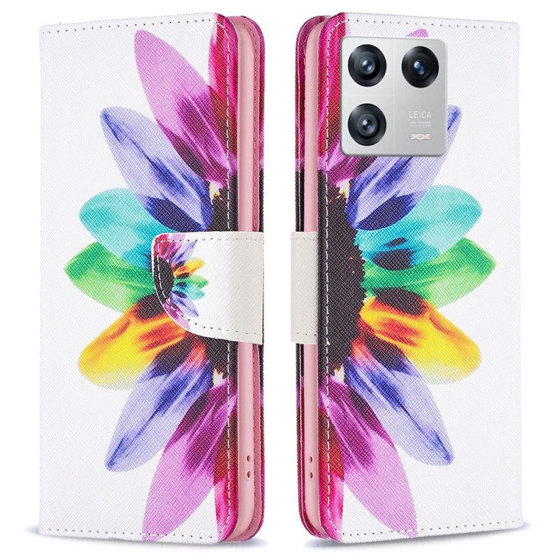 Lederhüllen Für Xiaomi 13 Aquarellblume