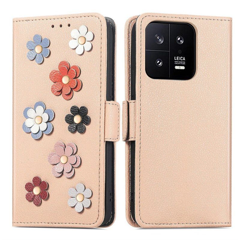 Lederhüllen Für Xiaomi 13 Dekorative Blumen