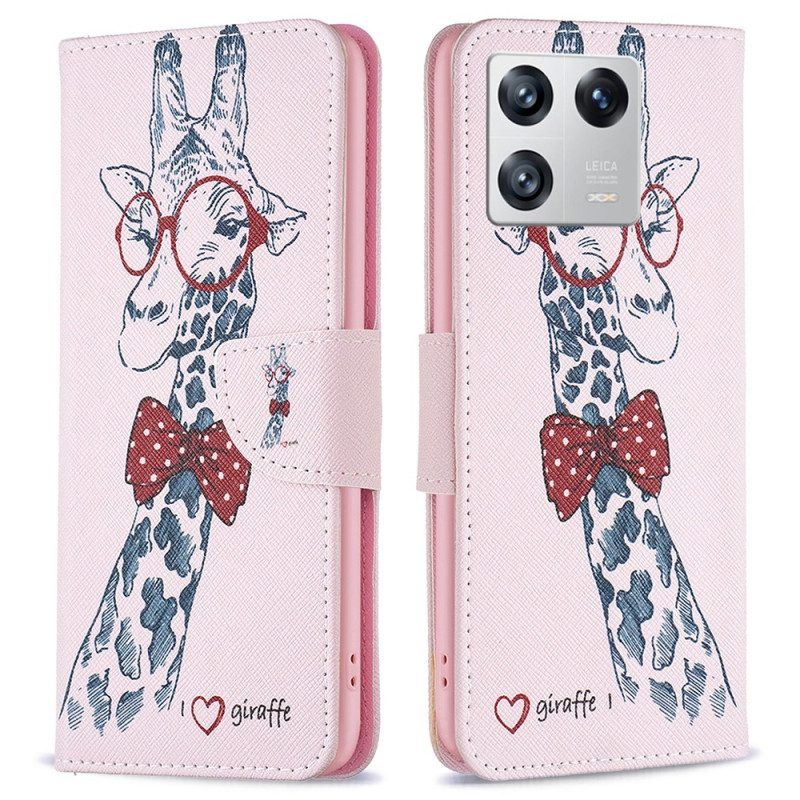 Lederhüllen Für Xiaomi 13 Kluge Giraffe