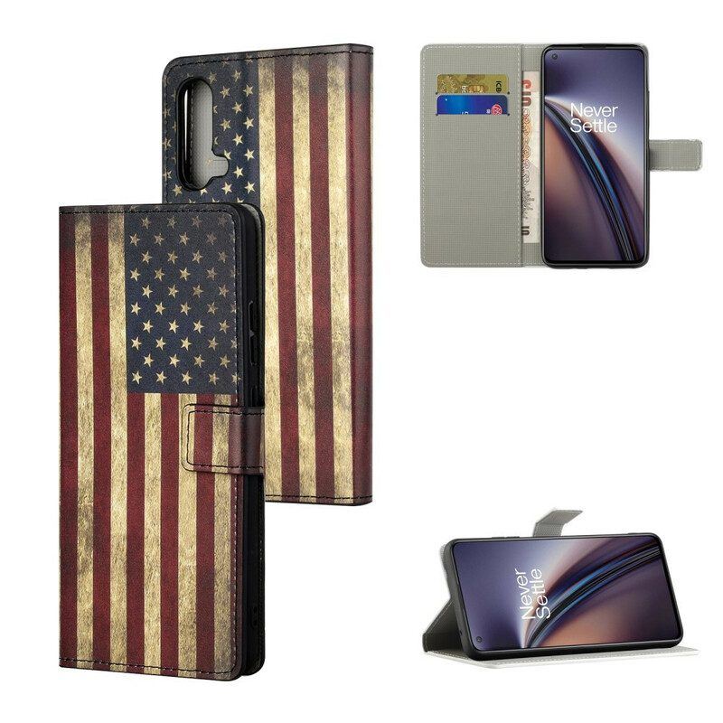 Flip Case Für OnePlus Nord CE 5G Amerikanische Flagge