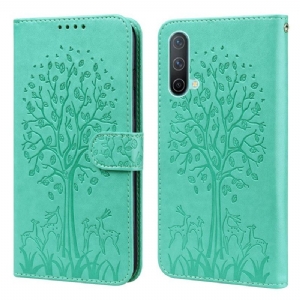 Flip Case Für OnePlus Nord CE 5G Baum Und Hirsch