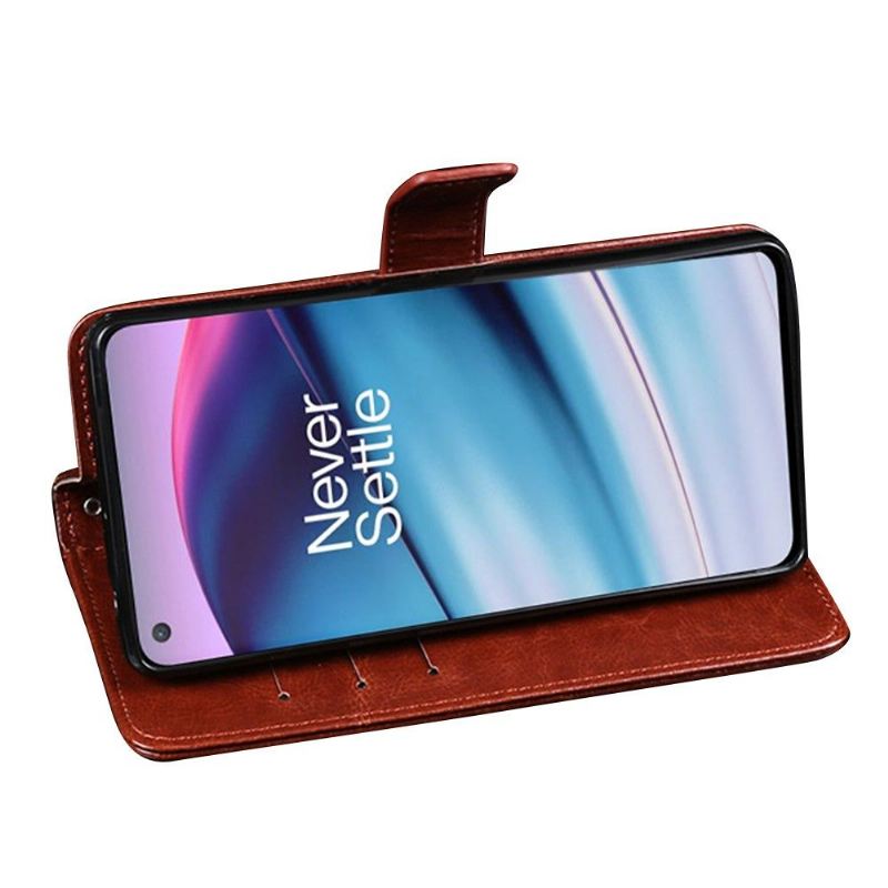 Flip Case Für OnePlus Nord CE 5G Flip Case Idewei Folio Lederoptik